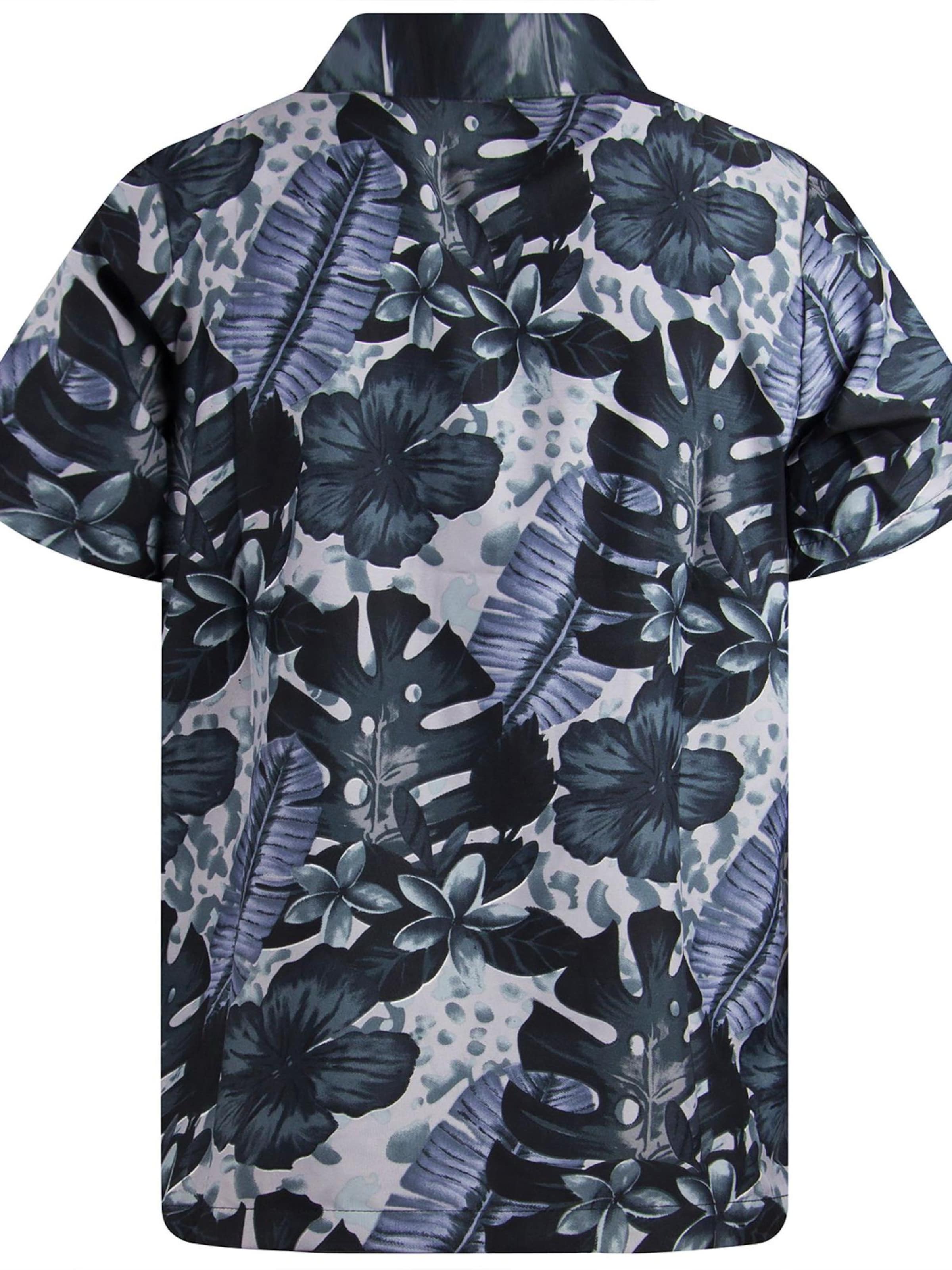 T-Shirt 'Green Purple Flower' King Kameha en noir