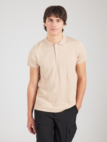 Bruun & Stengade Poloshirt 'Aaran' in Beige: Vorderseite