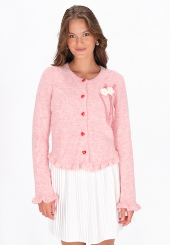 MYMO Knit cardigan in Pink: front