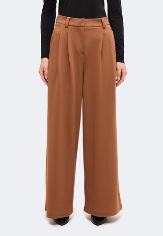 Wide Leg Pantalon à pince 'Naomi' ABOUT YOU en marron : devant