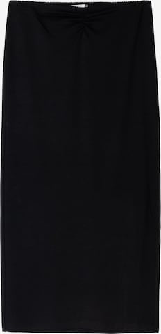 BershkaSuknja - crna boja: prednji dio