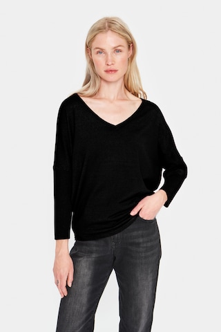 SAINT TROPEZ Sweter 'Mila' w kolorze czarny: przód