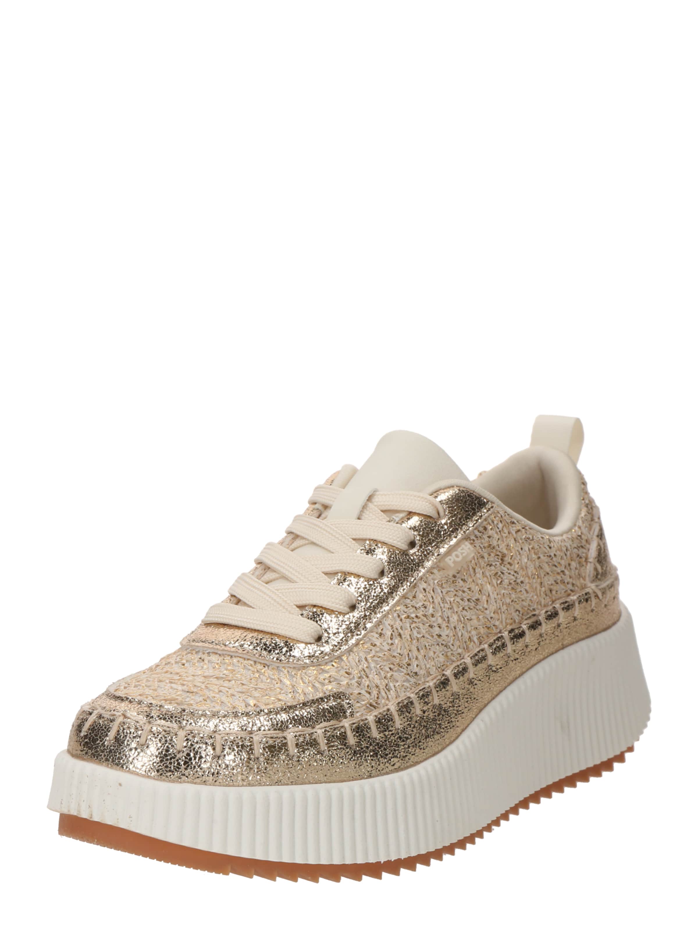 Sneaker bassa di PS Poelman in oro: frontale