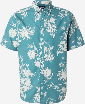 REPLAY Regular fit Button Up Shirt in Blue: front