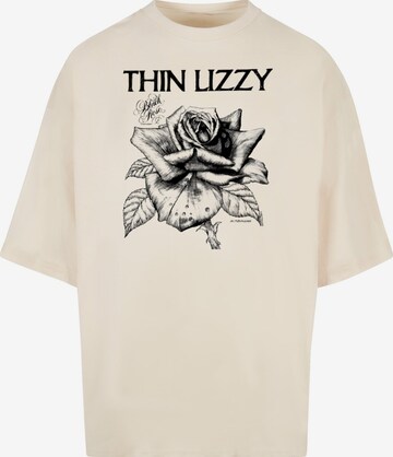 Merchcode T-Shirt 'Thin Lizzy - Rose' in Beige: predná strana