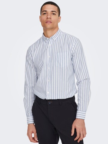 Coupe regular Chemise 'Alvaro' Only & Sons en bleu