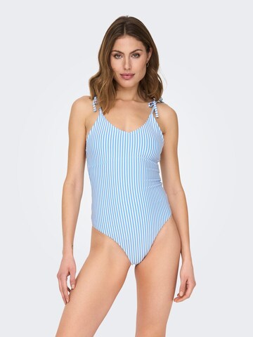 ONLY Bralette Swimsuit in Blue: front