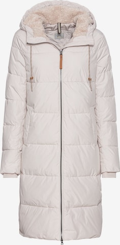 CAMEL ACTIVE Langer Puffermantel mit gefütterter Kapuze in Weiß: Vorderseite