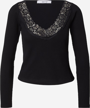 juoda ABOUT YOU Marškinėliai 'Lieven': priekis