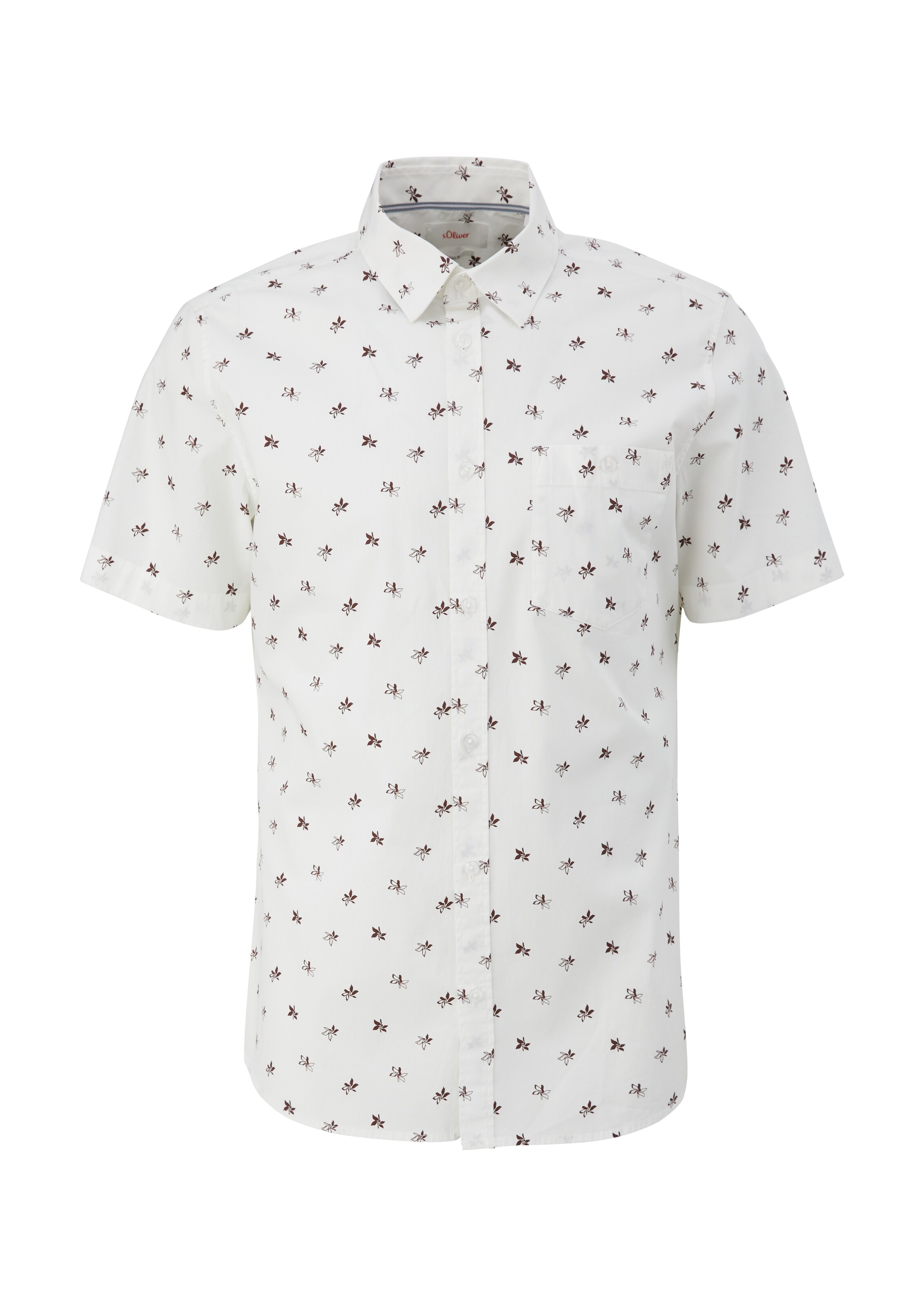 s.Oliver Slim Fit Hemd in Weiß: Vorderseite