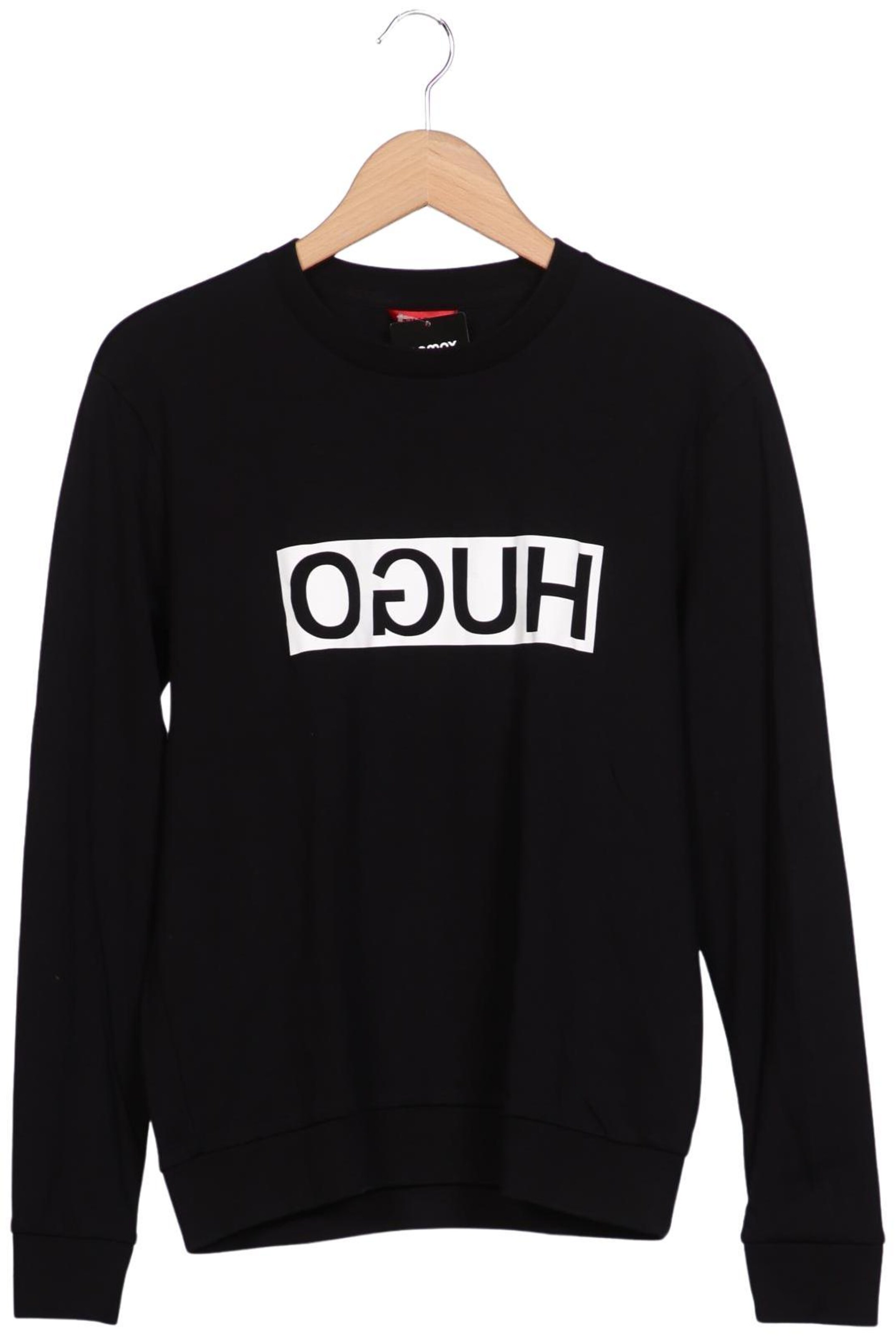 HUGO Sweatshirt & Zip-Up Hoodie in S in Black: front