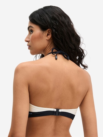 Marc O'Polo Bandeau Triangel-Bikini-Top ' Summer Stripes ' in Blau