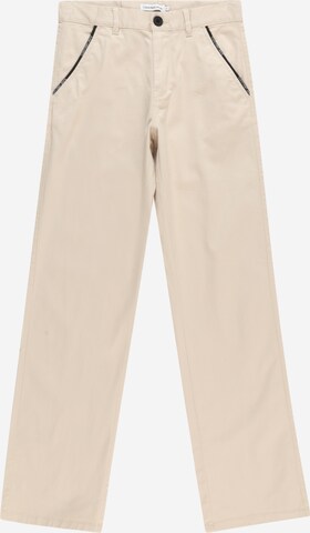 Calvin Klein Jeans Regular Broek in Beige: voorkant