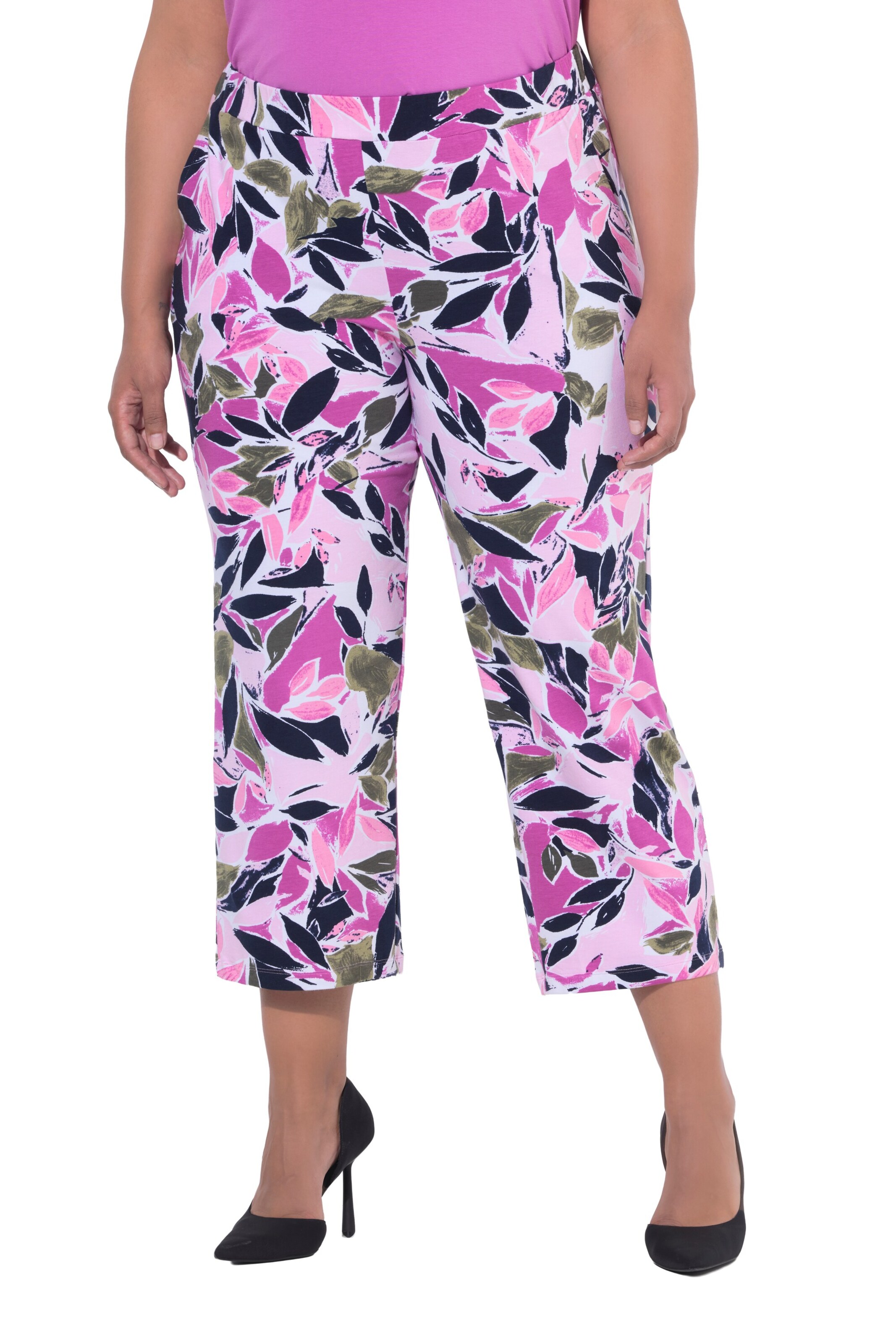 Ulla Popken Regular Broek in Roze: voorkant