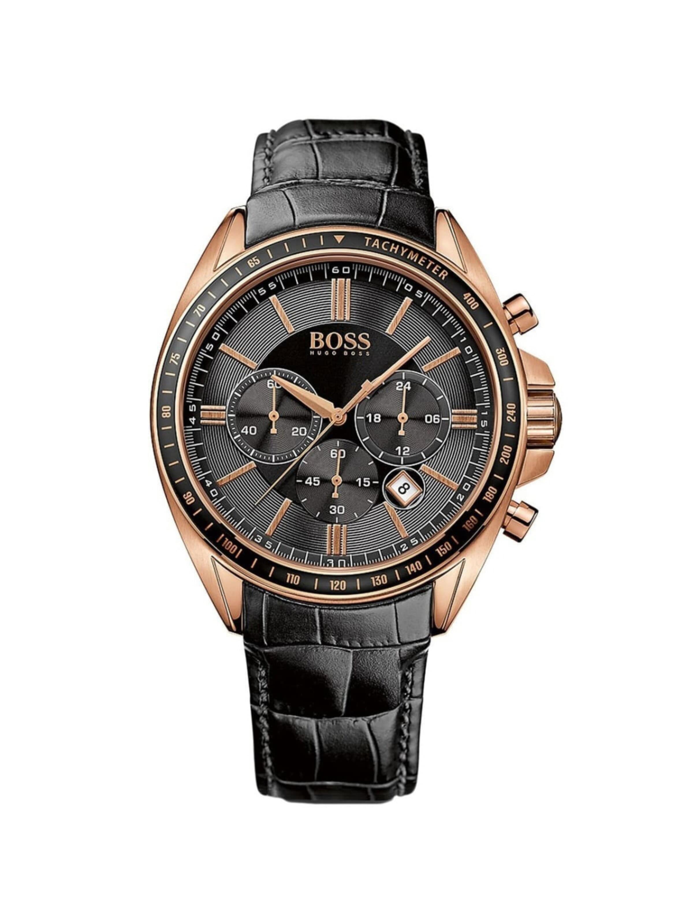 HUGO BOSS Analog Watch 'Montre Homme Hugo Boss Chronograph Driver 1513092' in Gold: front