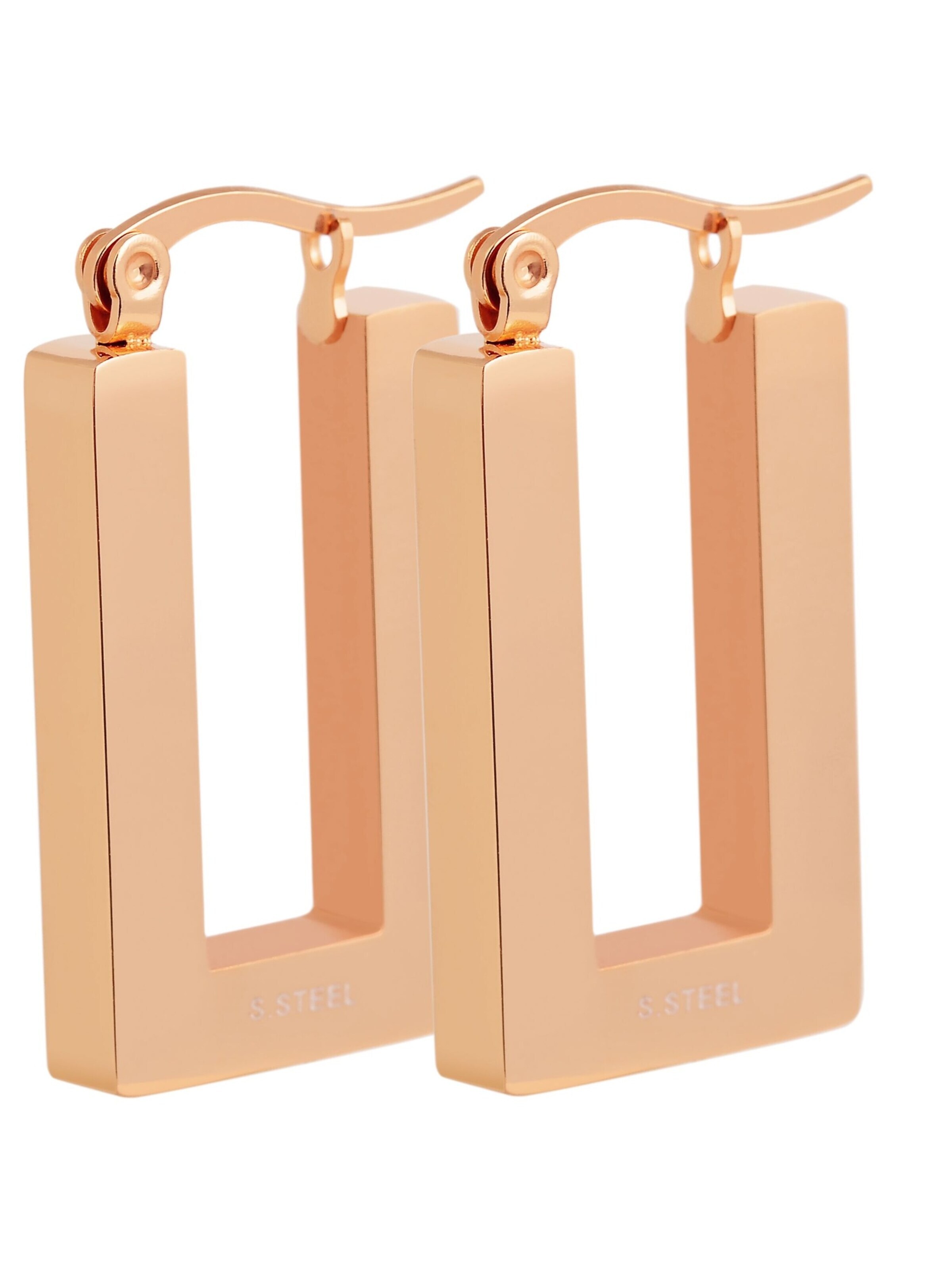 Akzent Earrings 'aus Edelstahl, eckig' in Gold