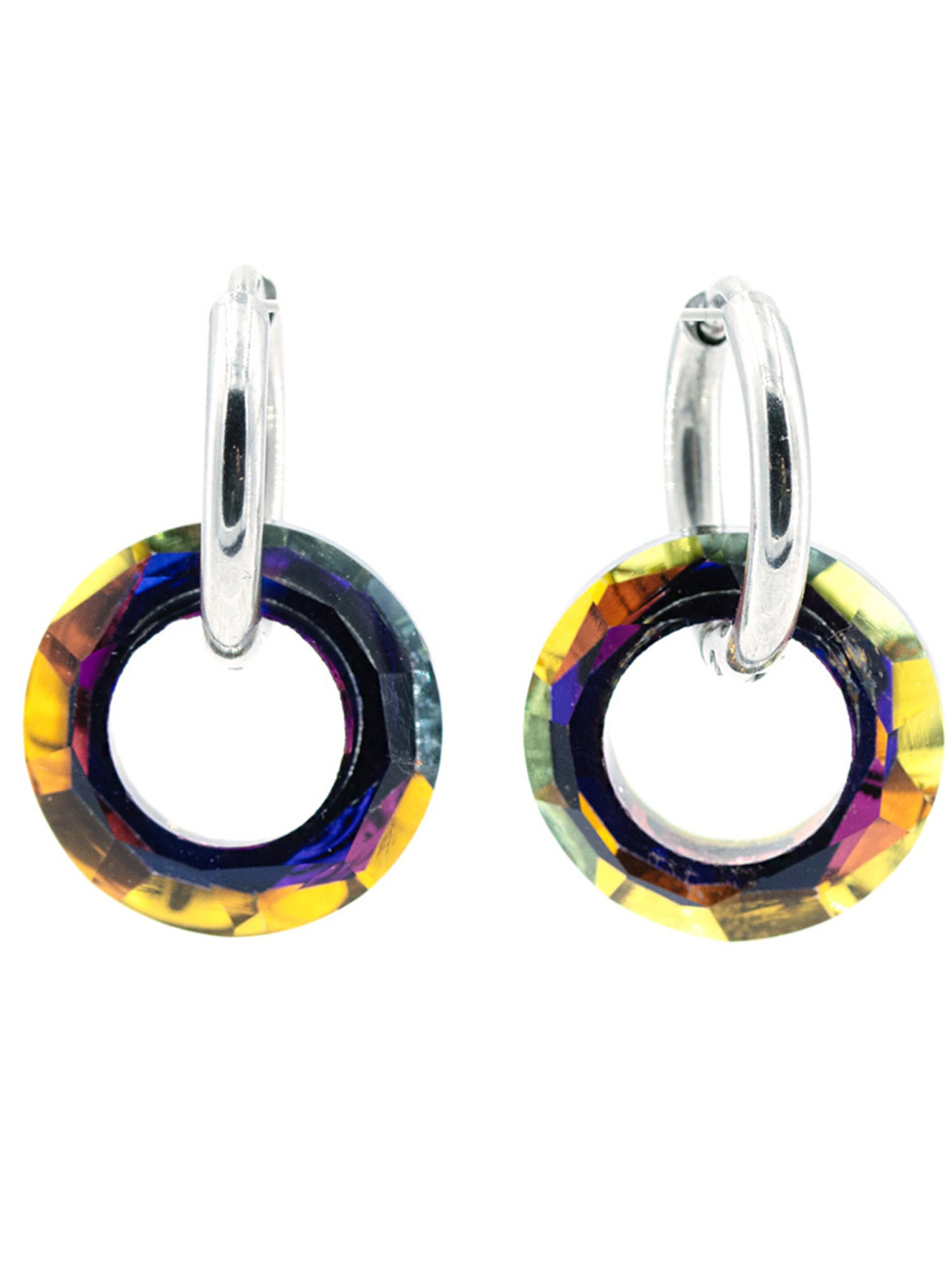 Sergio Engel Ohrringe 'Cosmic Ohrring 05 Edle Hoops mit Kristallcharm'‌‌‌‌‌‌‌ in Orange: Vorderseite