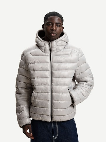 Bershka Зимно яке в сиво: отпред