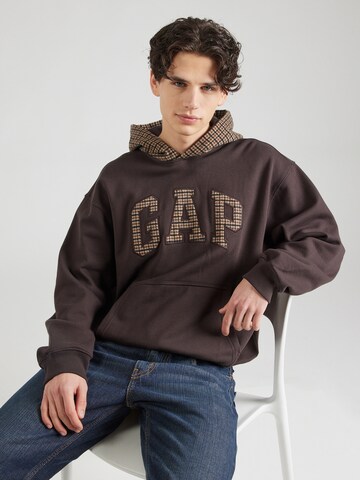 GAP Свитшот 'HOUNDSTOOTH' в Коричневый: спереди