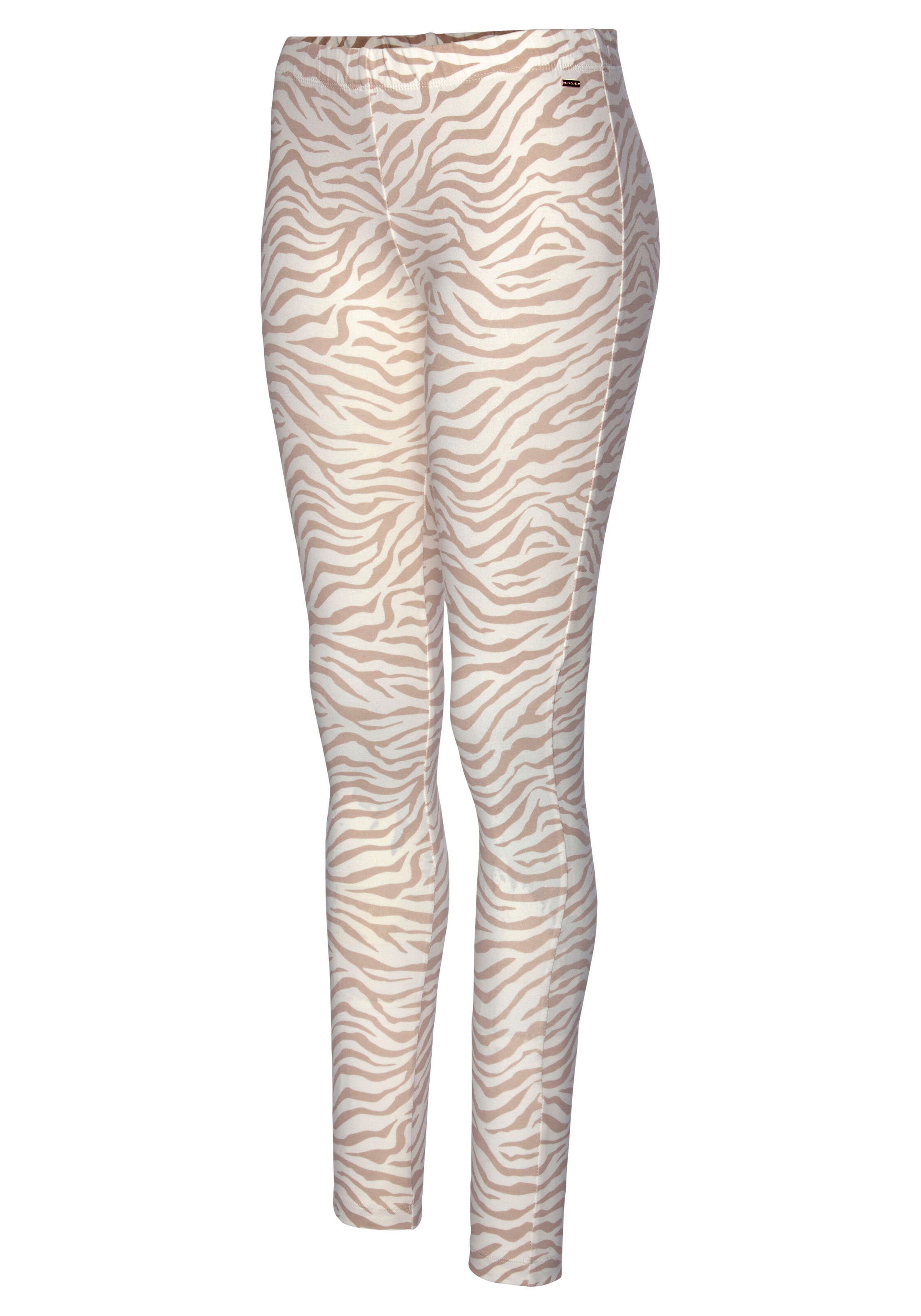 smėlio LASCANA Siauras Pižaminės kelnės 'LAS Natural Shades Leggi'