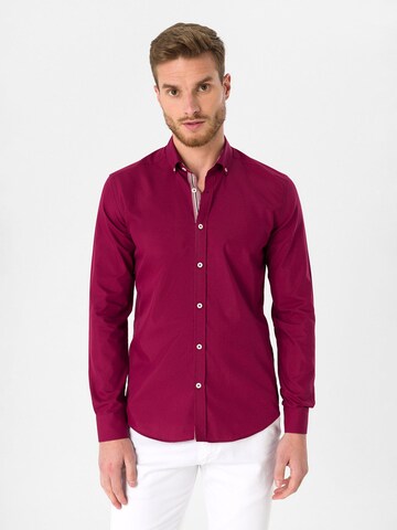 Moxx Paris Slim fit Overhemd in Rood: voorkant