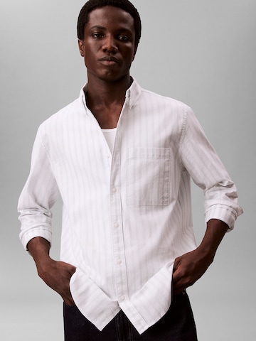Calvin Klein Jeans Regular fit Button Up Shirt in White