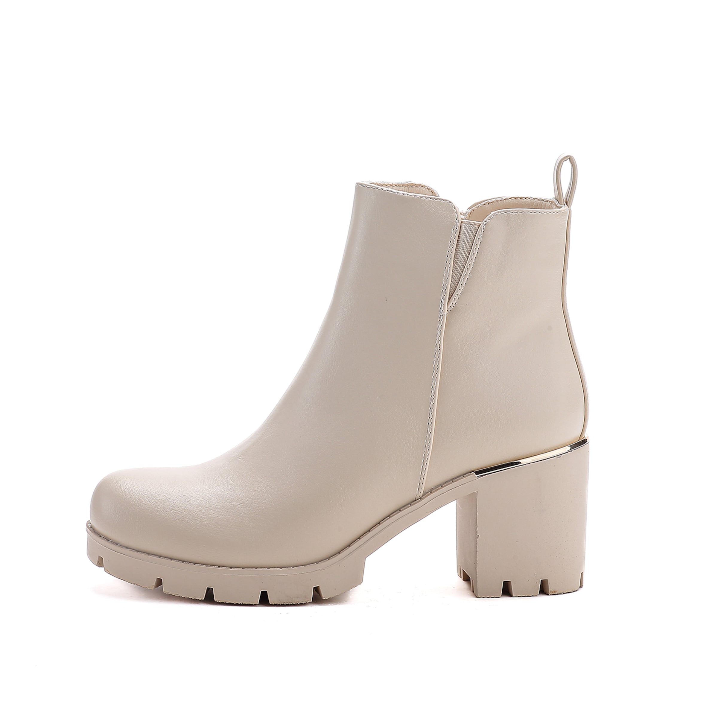Elara Ankle Boots in Beige