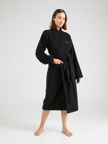 HUGO Long Bathrobe in Black: front