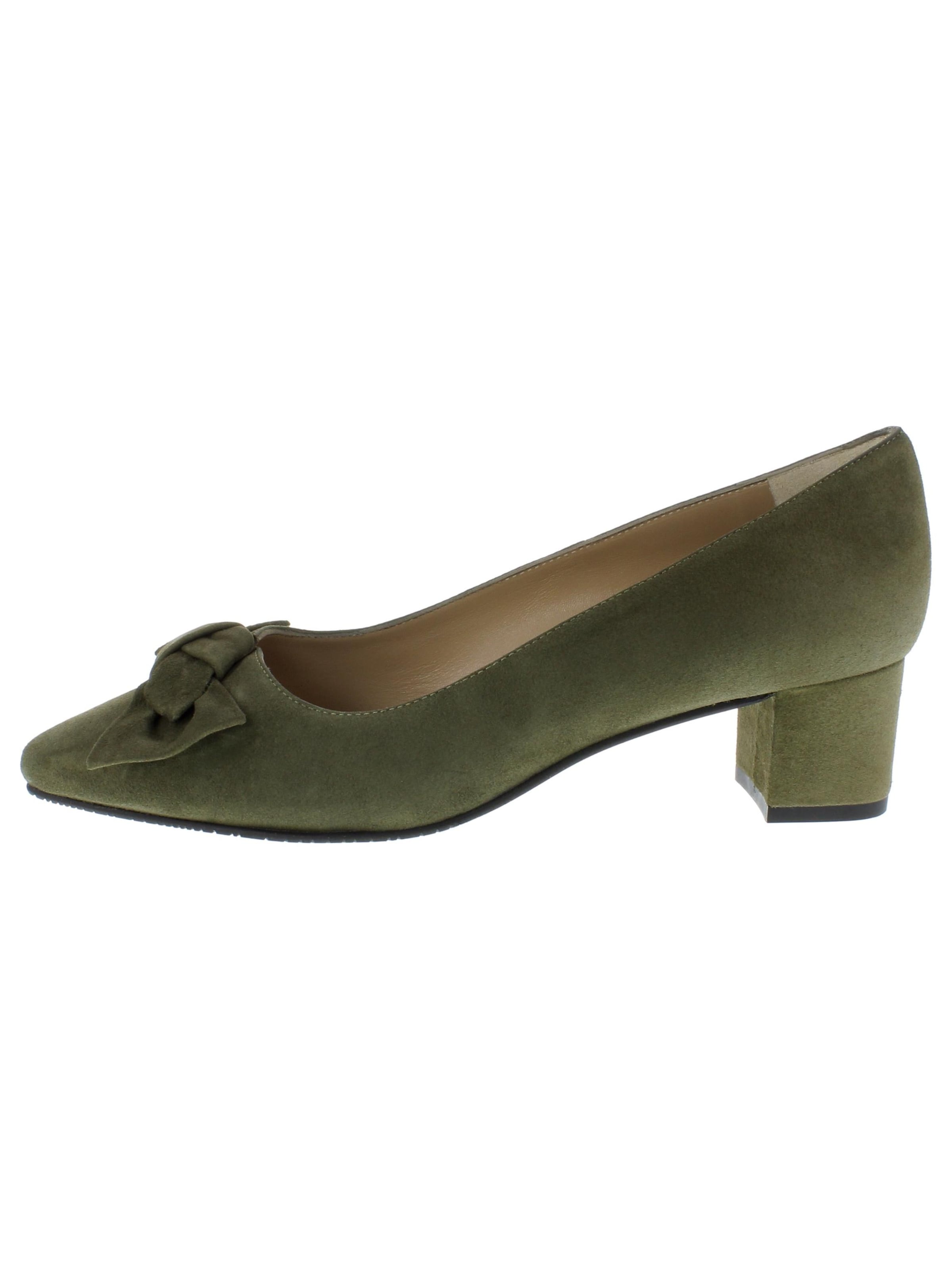XAVER LUIS Schuhmanufaktur Pumps 'ISABELL - spitze Pumps mit Schleife' in Green: front