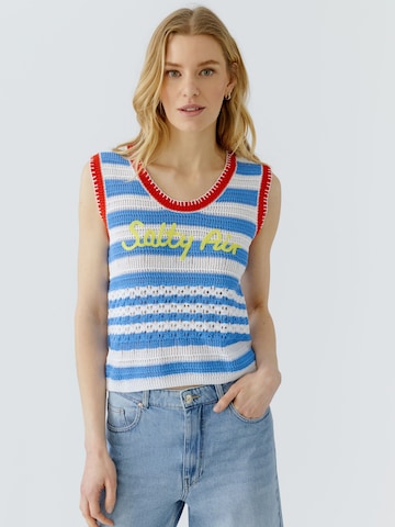 OUI Knitted Top in Blue: front