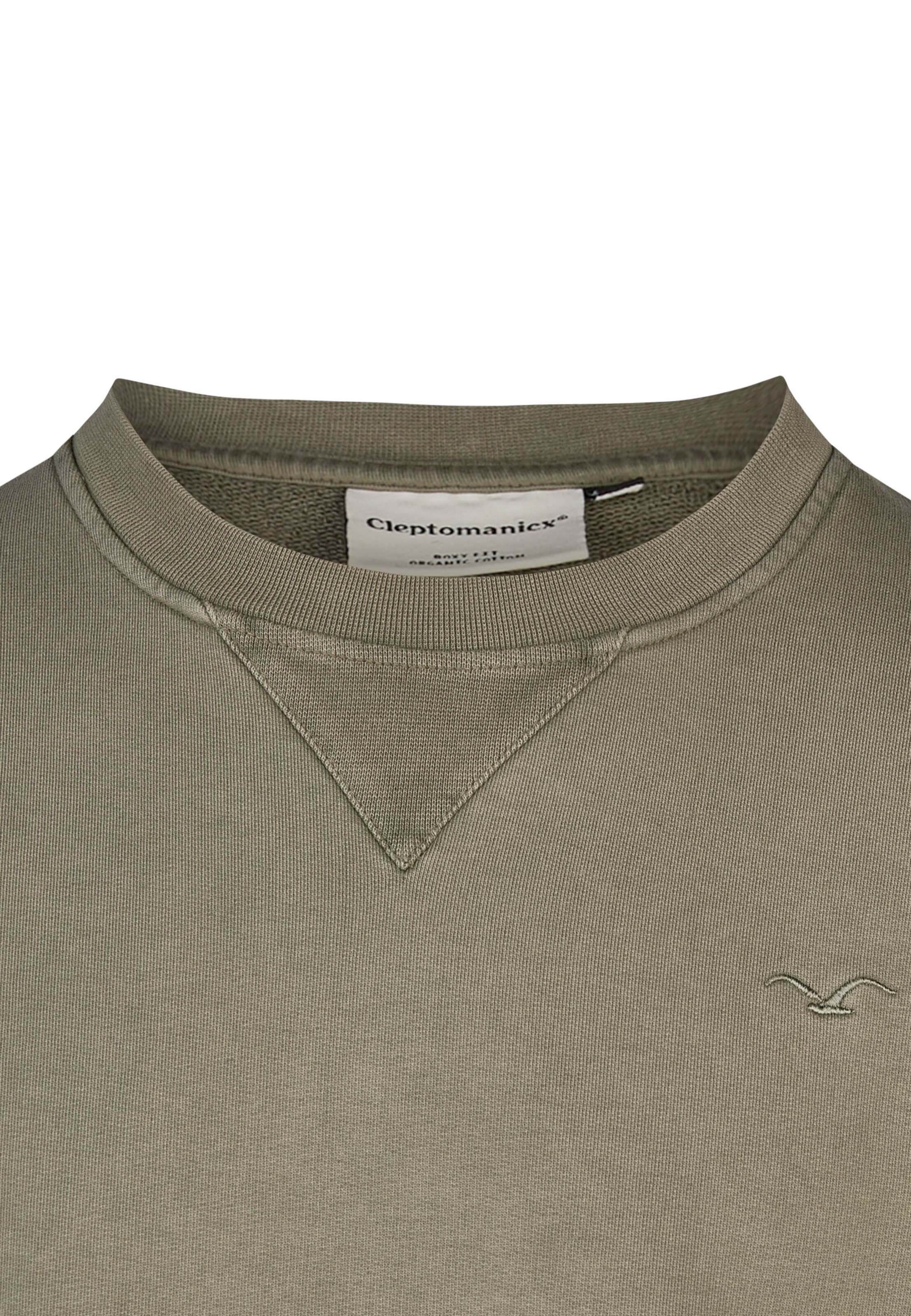 Cleptomanicx Sweatshirt 'Ligull Washed' in Grün