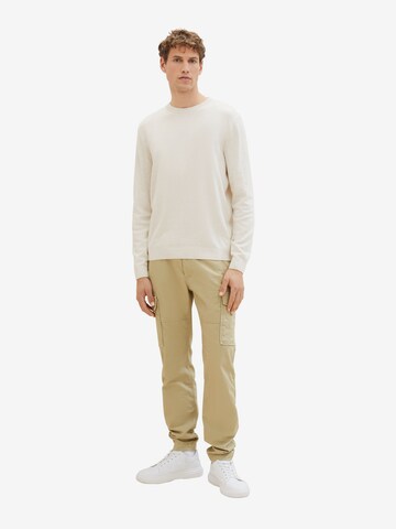 Effilé Pantalon cargo TOM TAILOR en beige