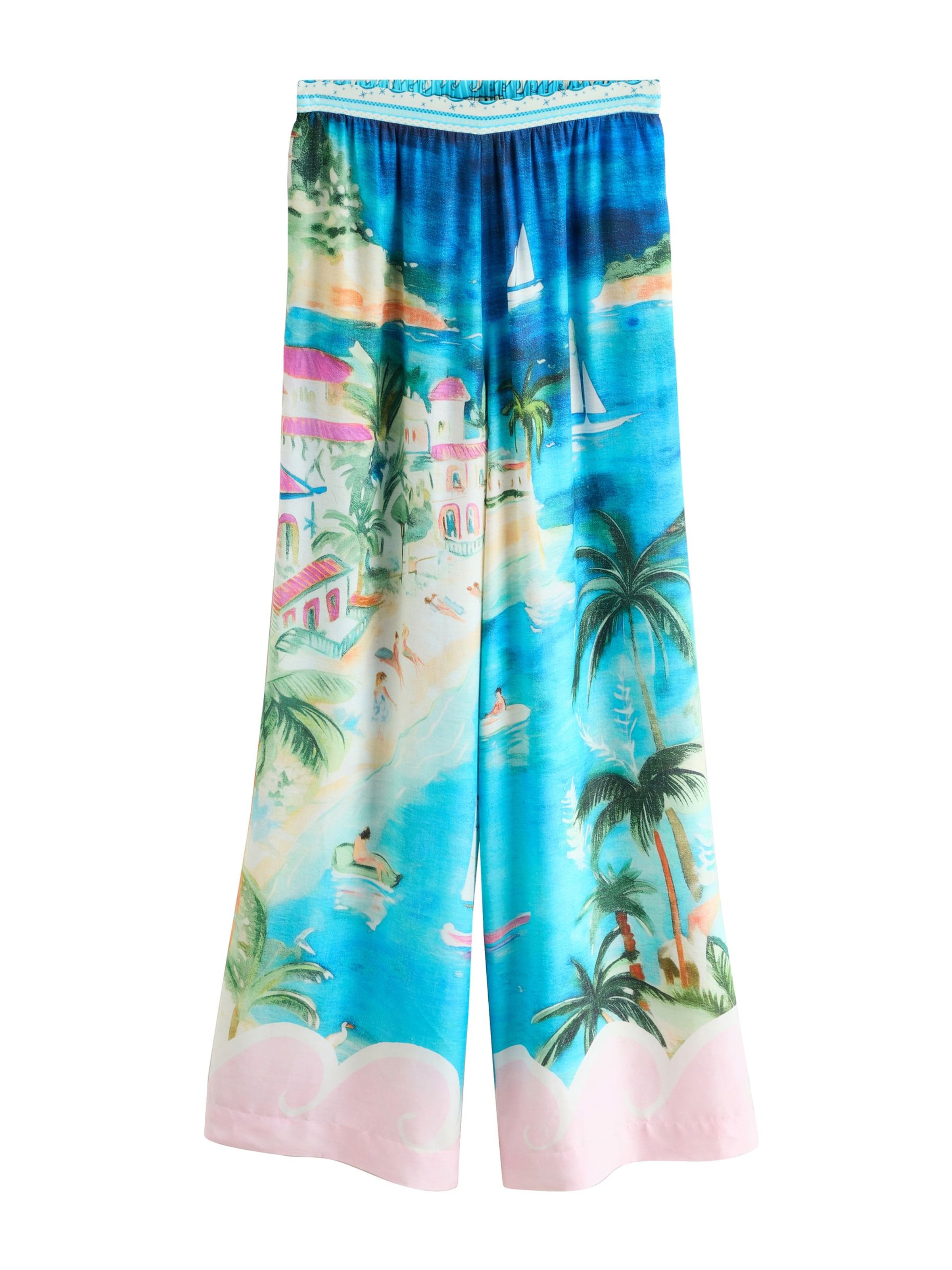 Wide leg Pantaloni de la Next pe albastru: față