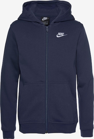 Nike Sportswear - Casaco em moletão em azul: frente