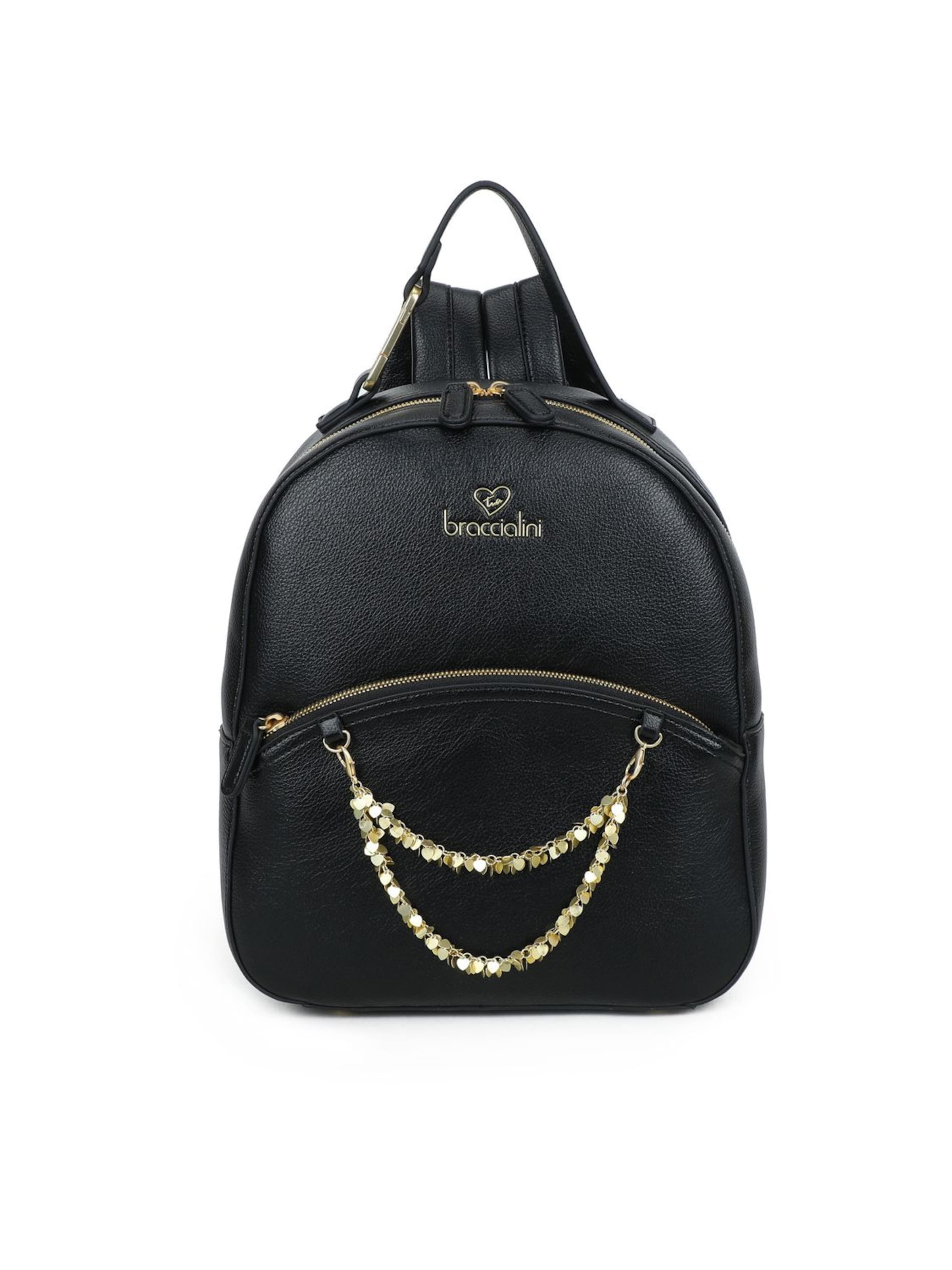 Braccialini Rucksack 'Amy'‌‌‌‌‌‌‌‌‌‌ in Schwarz: Vorderseite