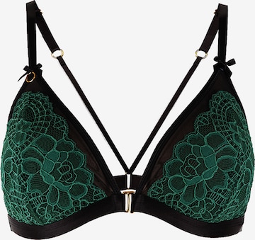 La Muel Lingerie Bra 'Triangle soft lace' in Green: front