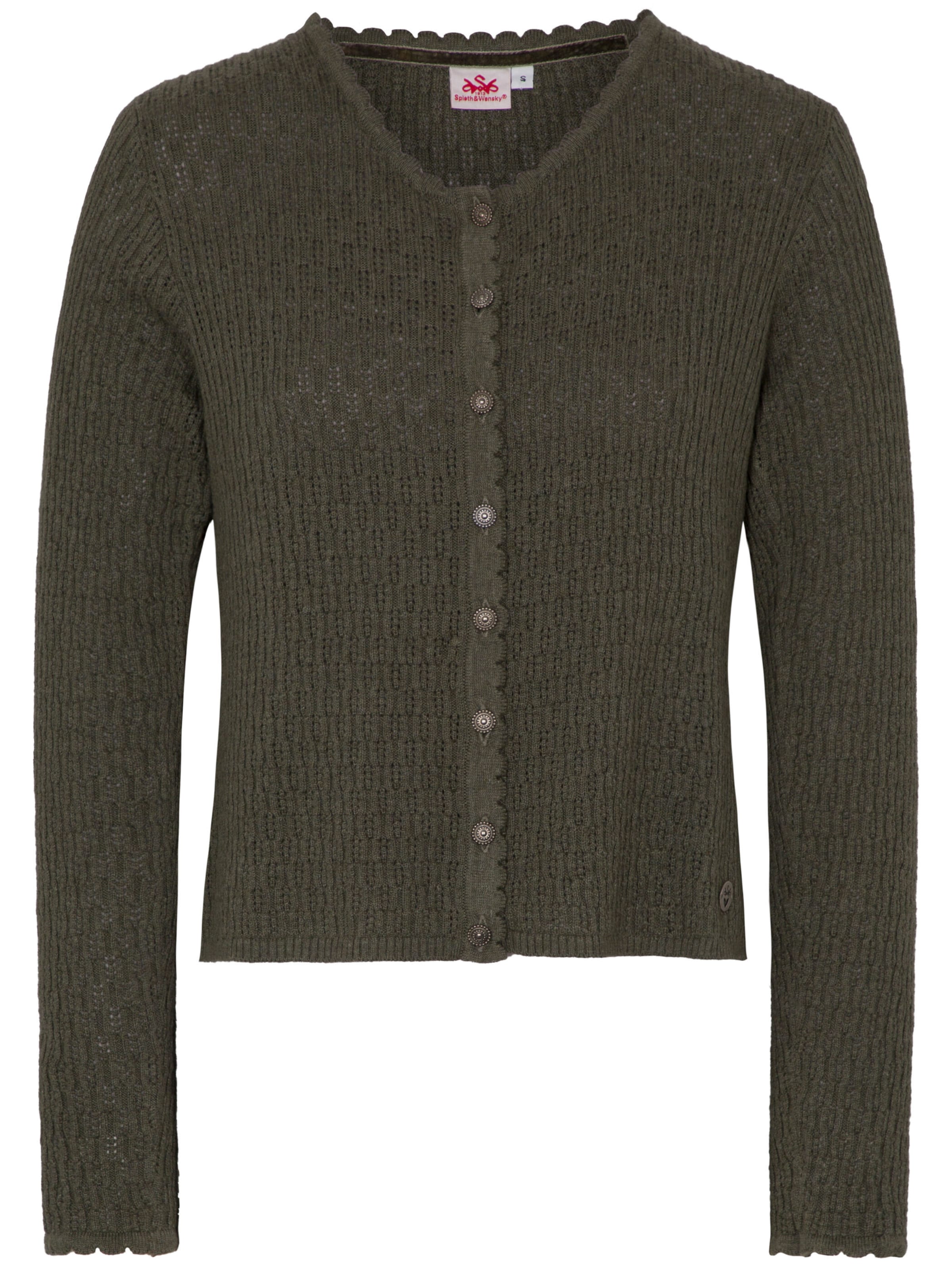 SPIETH & WENSKY Gebreid vest 'Gertrud' in Groen: voorkant