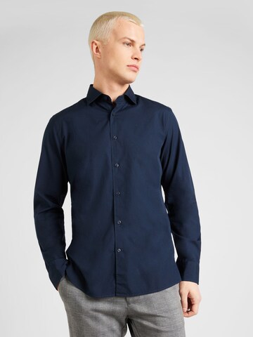 Tommy Hilfiger Tailored Slim fit Overhemd in Blauw: voorkant