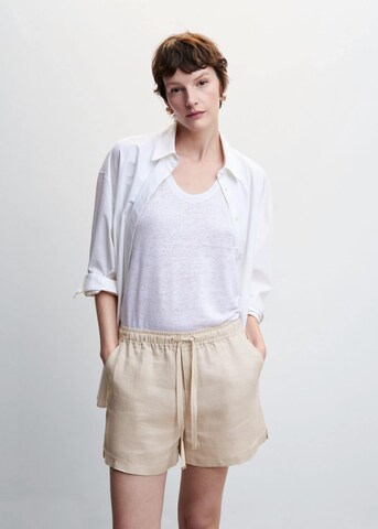 MANGO Regular Broek in Beige