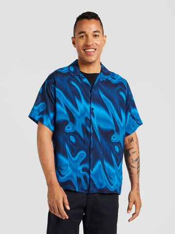 JACK & JONES Comfort Fit Skjorte 'JEFF DIGITAL' i blå: forside