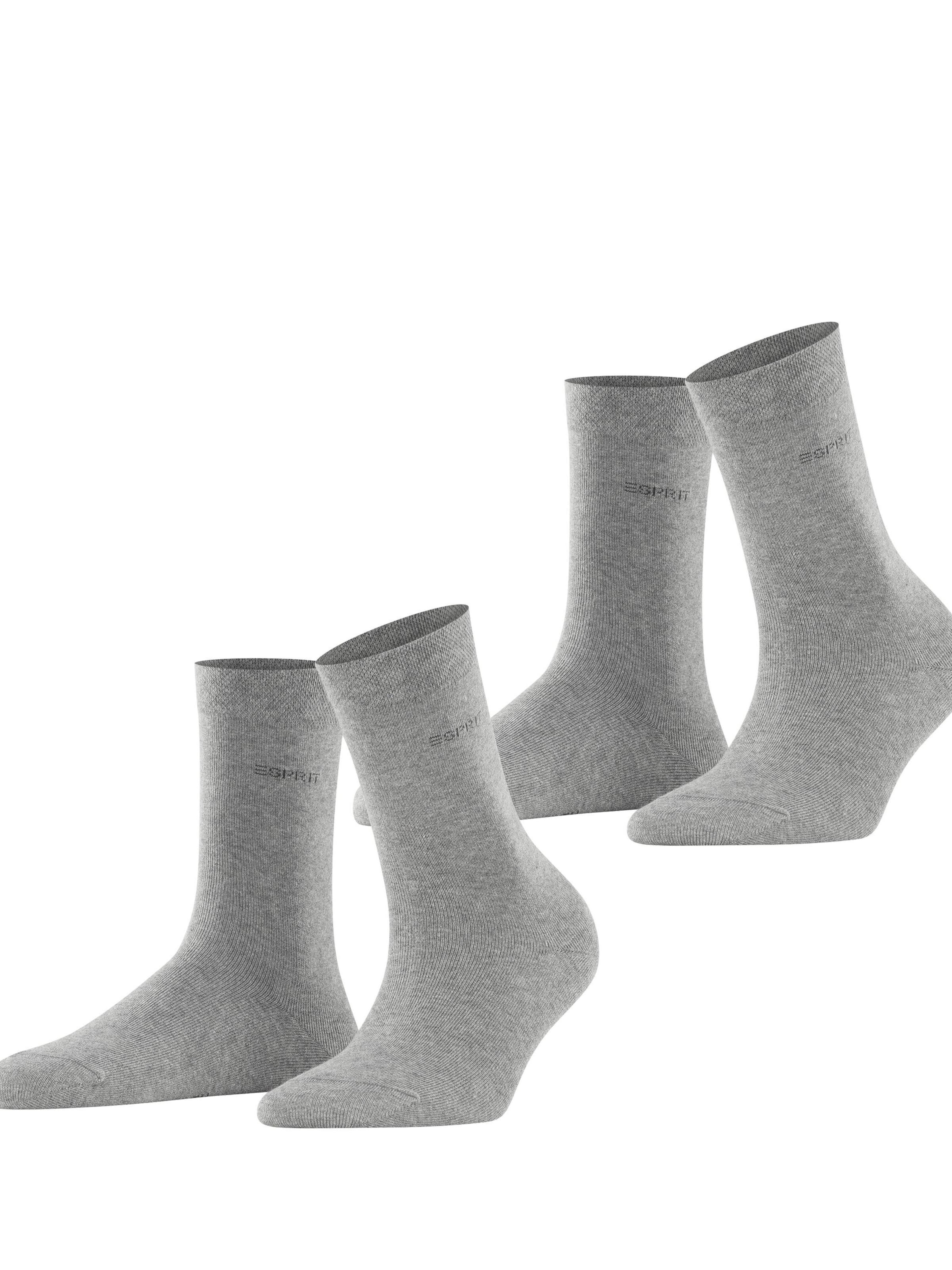 ESPRIT Socken 'Basic Easy 2-Pack'‌‌‌ in Grau: Vorderseite