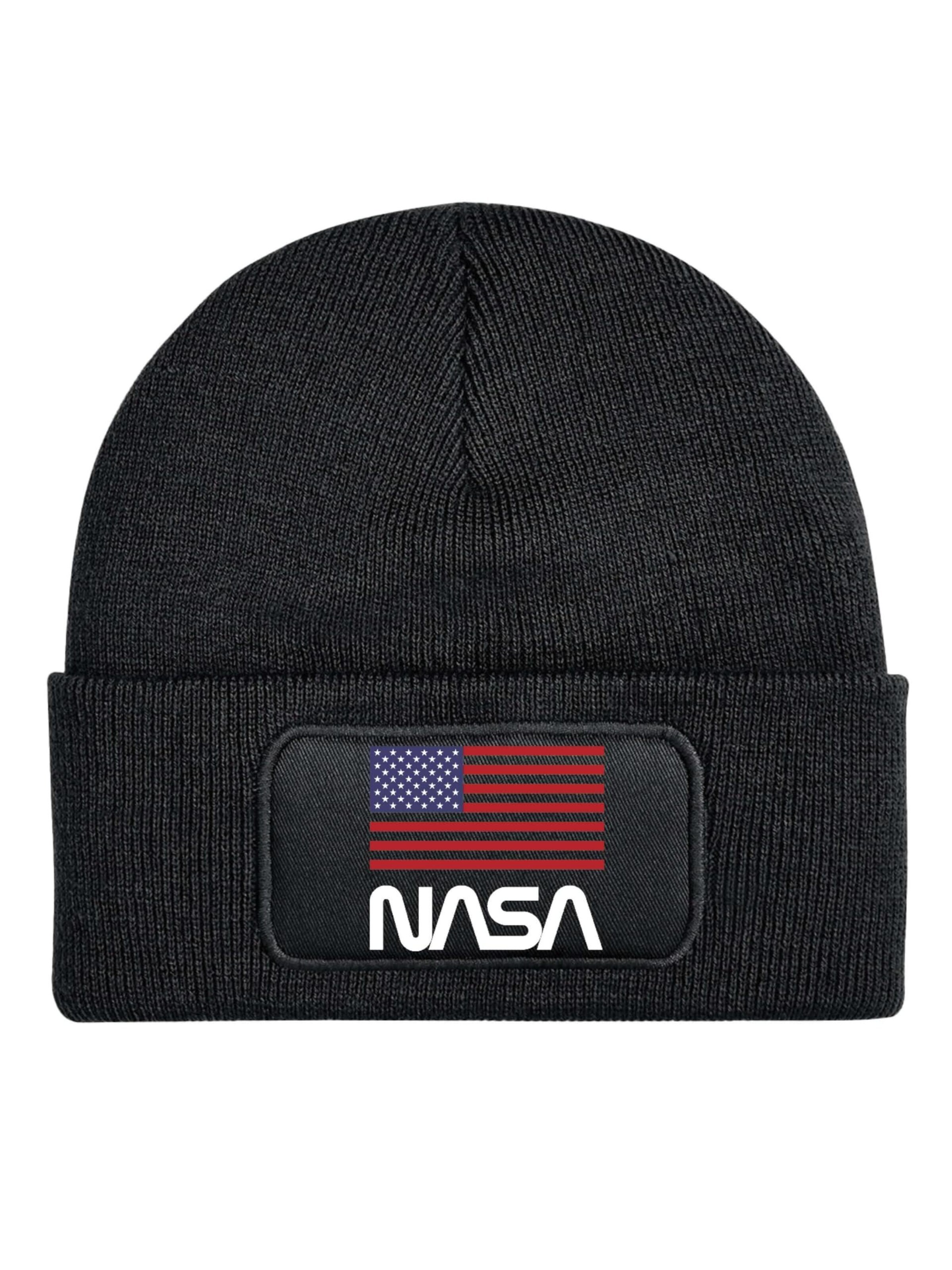 Youth Designz Mütze 'NASA USA'‌‌‌‌‌‌‌‌‌ in Schwarz: Vorderseite