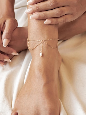 Bijoux de pied 'Pearl Drop Layered' Hey Happiness en or : devant