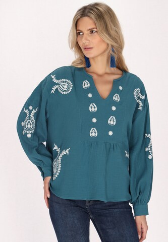 usha FESTIVAL Blouse 'Festival' in Blauw: voorkant