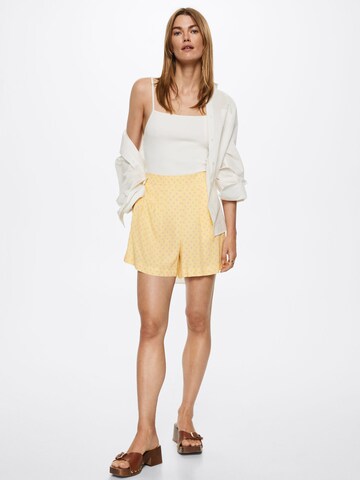 MANGO Wide Leg Shorts 'AMELIA' in Gelb