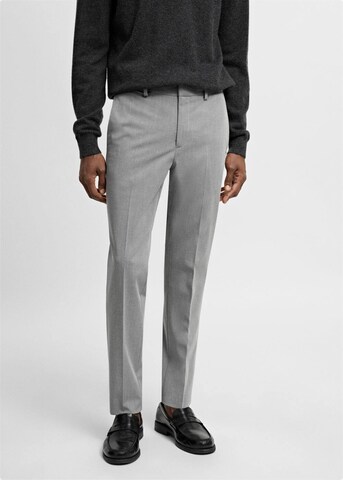 MANGO MAN Regular Pleated Pants 'Paulo' in Grey: front