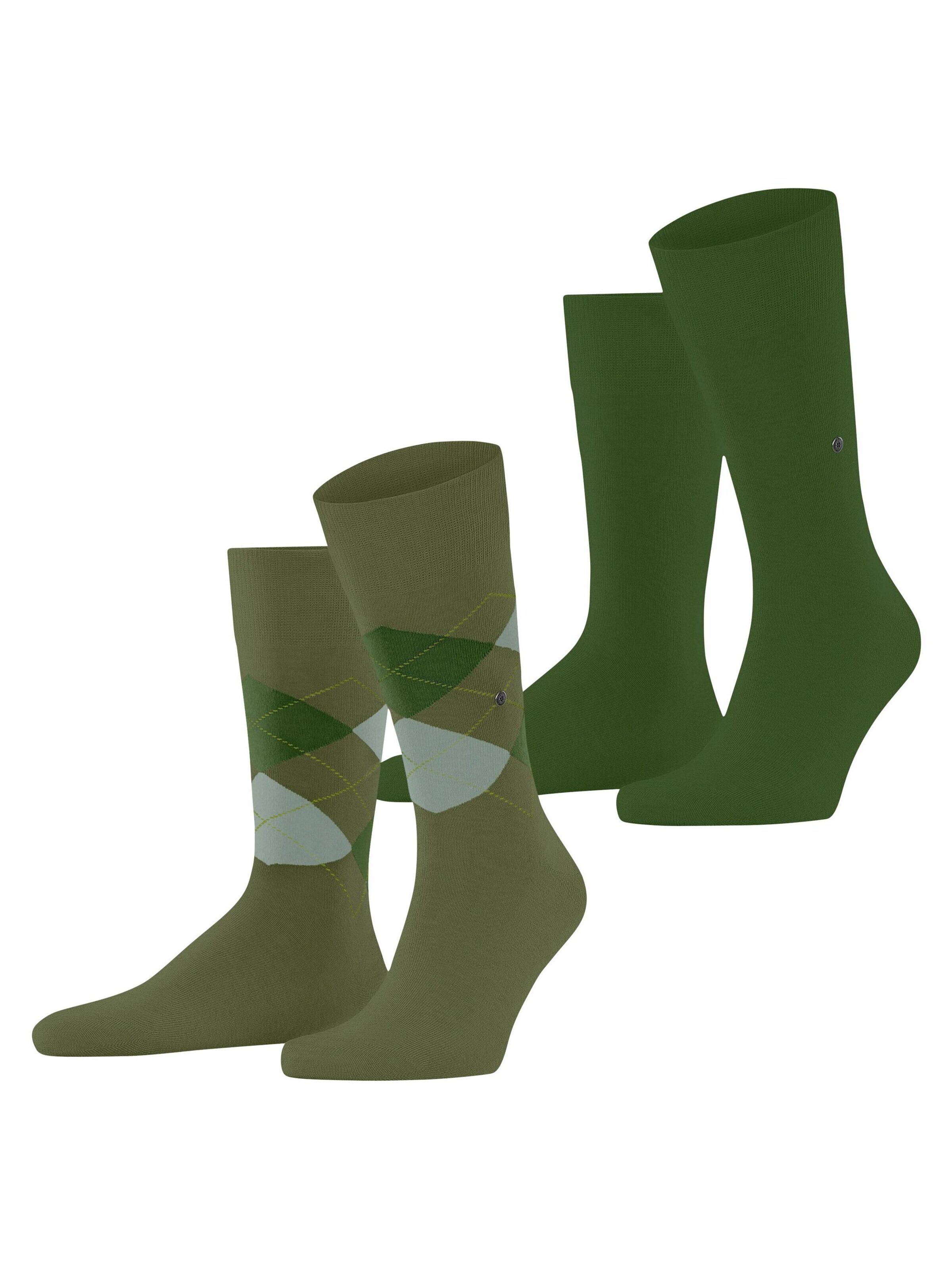 BURLINGTON Socken 'Everyday Argyle Mix 2-Pack'‌ in Grün: Vorderseite