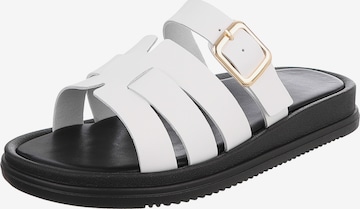 Ital-Design Mules in White: front