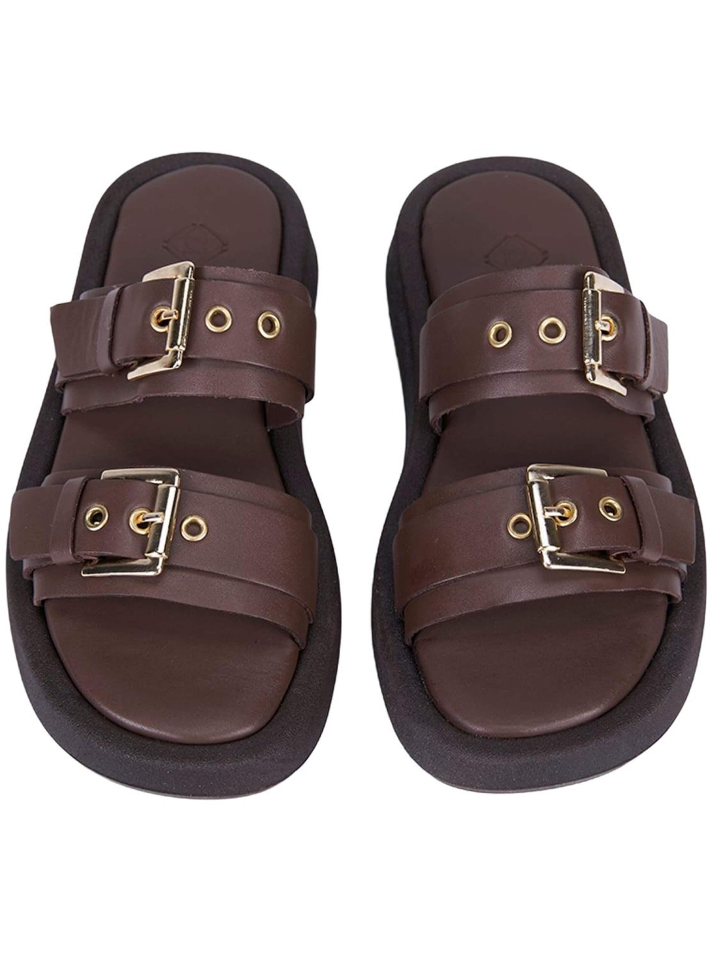 Desa Slippers 'Folien' in Brown