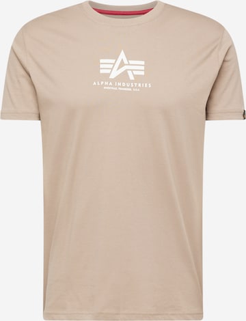 T-Shirt ALPHA INDUSTRIES en beige : devant